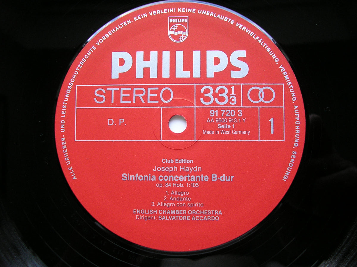 HAYDN: VIOLIN CONCERTOS / SINFONIA CONCERTANTE     ACCARDO / SCHIFF / BLACK / SHEEN / ENGLISH CHAMBER ORCHESTRA    91 7195
