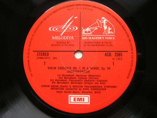 SHOSTAKOVICH: VIOLIN CONCERTO / CELLO CONCERTO KOGAN / KHOMITSER / MRSO / KONDRASHIN ASD 2585