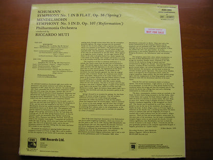 SCHUMANN: SYMPHONY No. 1 / MENDELSSOHN: SYMPHONY No. 5     MUTI / PHILHARMONIA     ASD 3781