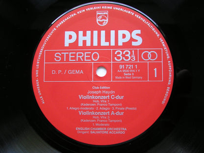 HAYDN: VIOLIN CONCERTOS / SINFONIA CONCERTANTE     ACCARDO / SCHIFF / BLACK / SHEEN / ENGLISH CHAMBER ORCHESTRA    91 7195