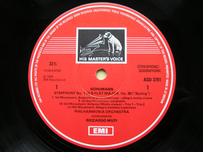 SCHUMANN: SYMPHONY No. 1 / MENDELSSOHN: SYMPHONY No. 5     MUTI / PHILHARMONIA     ASD 3781