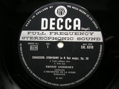 SXL 6310  CHAUSSON: SYMPHONY in B  / FRANCK: LES EOLIDES      ANSERMET / SUISSE ROMANDE    ED3