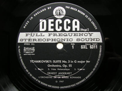 SXL 6311  TCHAIKOVSKY:  SUITE No. 3  Op. 55      RICCI / SUISSE ROMANDE / ANSERMET    ED2