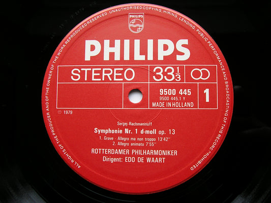 RACHMANINOV: SYMPHONY No. 1        DE WAART / ROTTERDAM PHILHARMONIC    9500 445