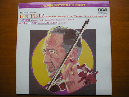 BRUCH: VIOLIN CONCERTO No. 1 / GLAZOUNOV: VIOLIN CONCERTO      HEIFETZ / NSOL / SARGENT / HENDL      LSB 4061