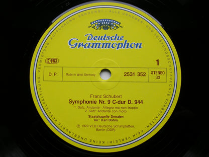 SCHUBERT: THE SYMPHONIES / ROSAMUNDE excerpts      BOHM / VPO / BPO / DSO    5 LP