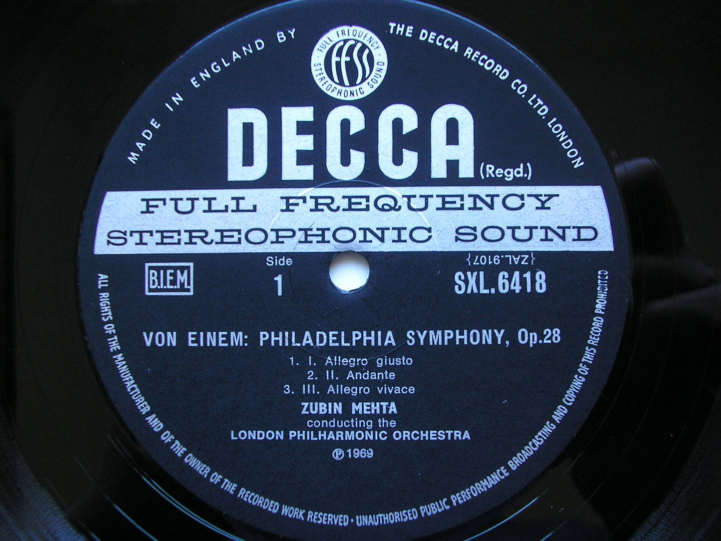 SXL 6418 VON EINEM: PHILADELPHIA SYMPHONY* / SCHUBERT: SYMPHONY No. 8      VIENNA PHILHARMONIC / MEHTA* / KRIPS      ED3