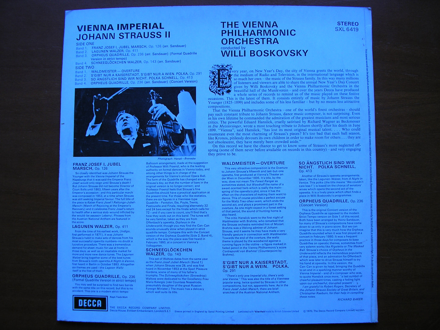 SXL 6419 VIENNA IMPERIAL: MUSIC OF JOHANN STRAUSS      BOSKOVSKY /VIENNA PHILHARMONIC    ED3