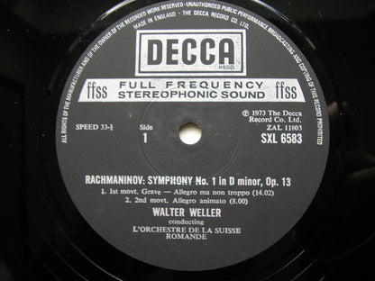 RACHMANINOV: SYMPHONY No. 1        WELLER / SUISSE ROMANDE     SXL 6583