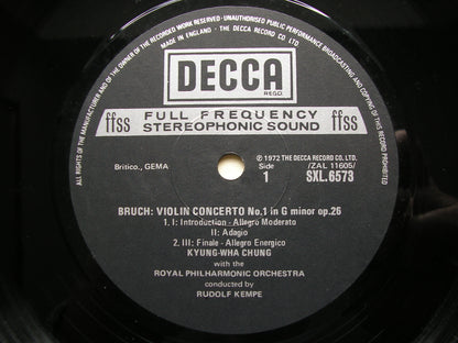 BRUCH: VIOLIN CONCERTO No. 1 /SCOTTISH FANTASY      KYUNG-WHA CHUNG / ROYAL PHILHARMONIC / KEMPE      SXL 6573