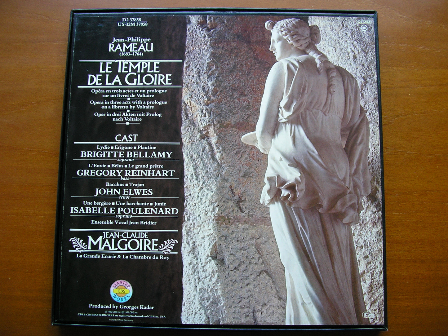 RAMEAU: LE TEMPLE DE LA GLOIRE (1745)   SOLOISTS / LA GRANDE ECURIE ET LA CHAMBRE DU ROY / MALGOIRE    2LP   D2 37858