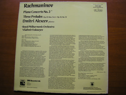 RACHMANINOV: PIANO CONCERTO No. 2      ALEXEEV / ROYAL PHILHARMONIC / FEDOSEYEV     ASD 3457