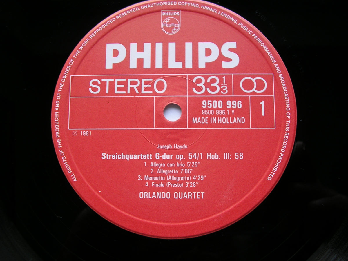 HAYDN: STRING QUARTETS Op. 54  Nos. 1 & 2      ORLANDO QUARTET      9500 996