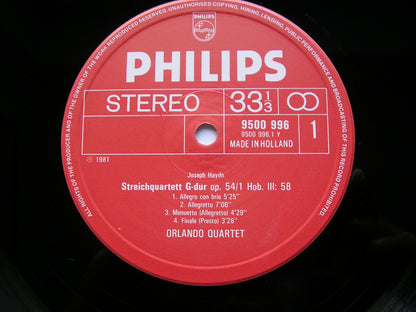 HAYDN: STRING QUARTETS Op. 54  Nos. 1 & 2      ORLANDO QUARTET      9500 996
