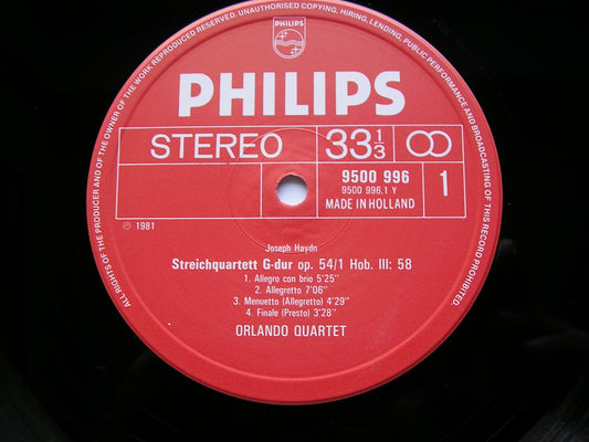 HAYDN: STRING QUARTETS Op. 54  Nos. 1 & 2      ORLANDO QUARTET      9500 996