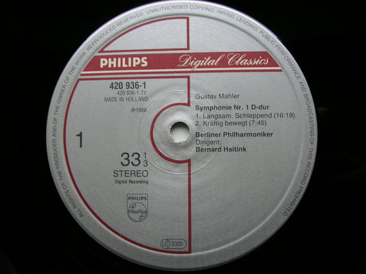 MAHLER: SYMPHONY No. 1       HAITINK / BERLIN PHILHARMONIC      420 936