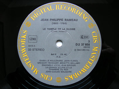 RAMEAU: LE TEMPLE DE LA GLOIRE (1745)   SOLOISTS / LA GRANDE ECURIE ET LA CHAMBRE DU ROY / MALGOIRE    2LP   D2 37858