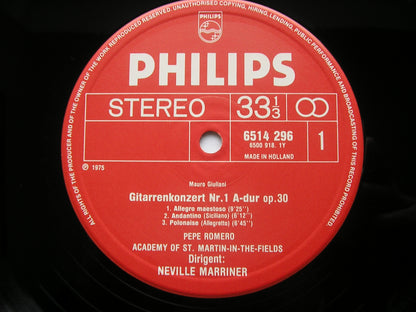 GIULIANI: GUITAR CONCERTO Op. 30 / INTRO, THEME & VARIATIONS & POLONAISE Op. 65      ROMERO / ASMIF / MARRINER    6514 296