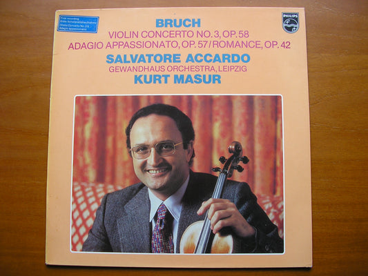 BRUCH: VIOLIN CONCERTO No. 3 / ADAGIO APPASSIONATO / ROMANCE     ACCARDO / LEIPZIG GEWANDHAUS / MASUR      9500 589