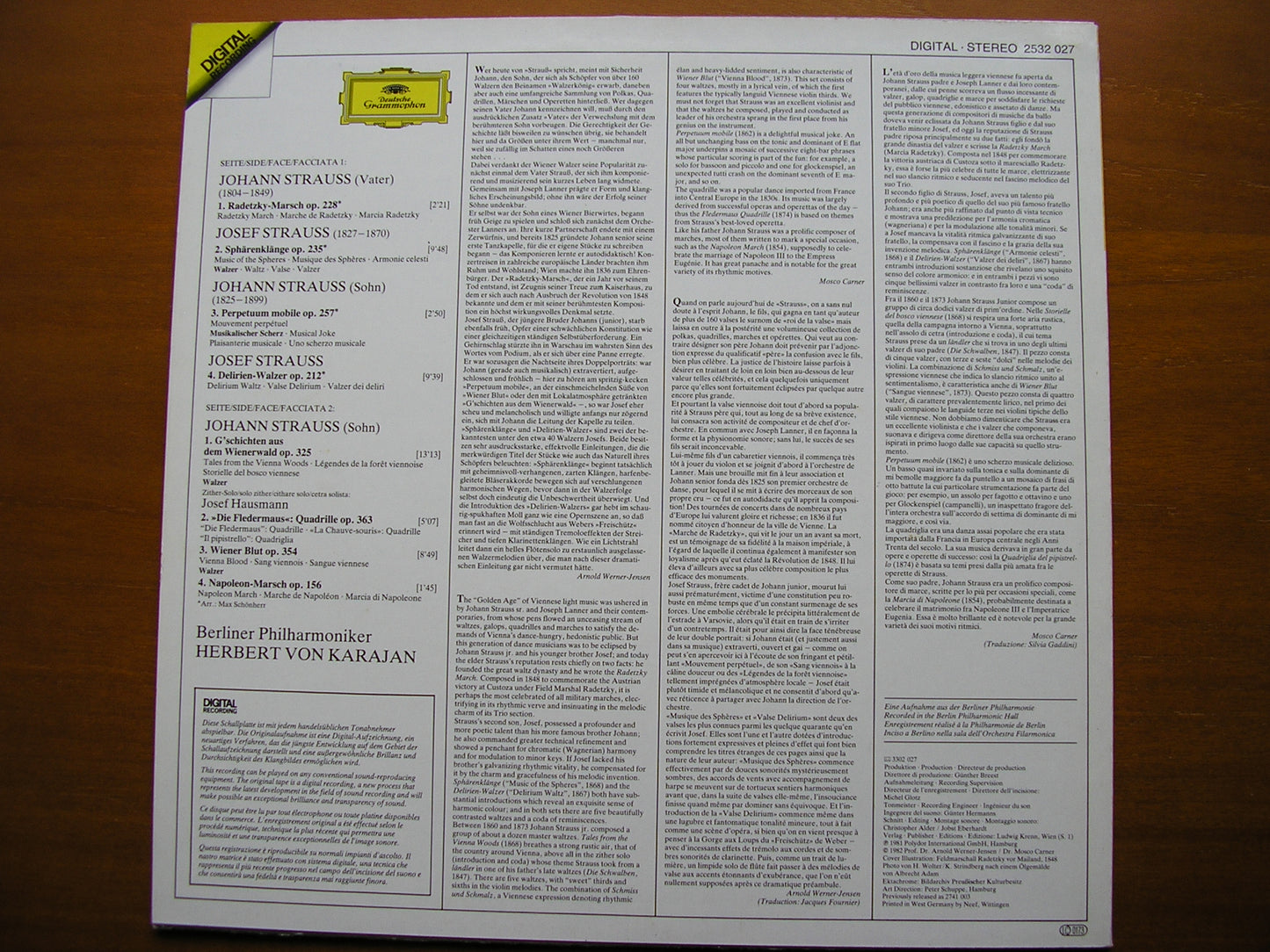 JONANN & JOSEF STRAUSS: RADETZKY - MARSCH       KARAJAN / BERLIN PHILHARMONIC     2532 027