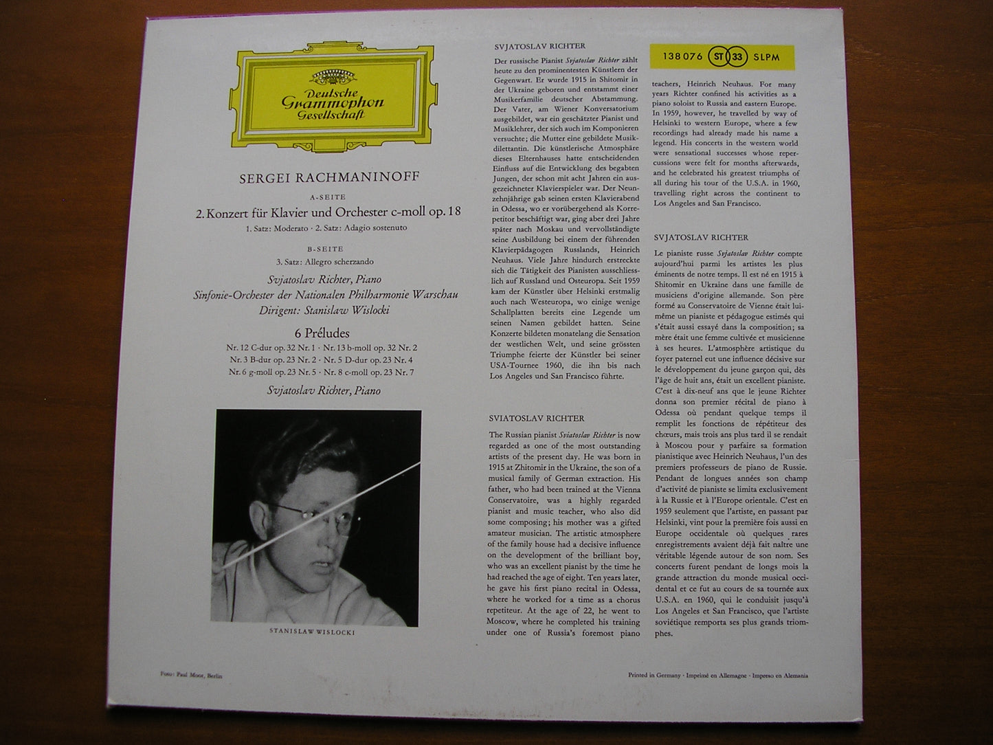 RACHMANINOV: PIANO CONCERTO No. 2      RICHTER / WARSAW PHILHARMONIC / WISLOCKI      138 076