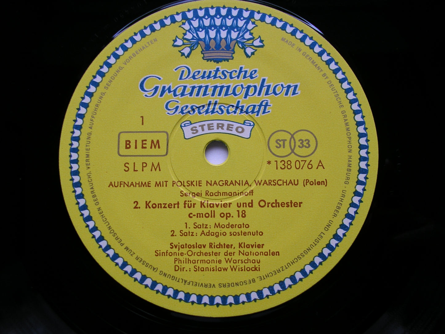 RACHMANINOV: PIANO CONCERTO No. 2      RICHTER / WARSAW PHILHARMONIC / WISLOCKI      138 076