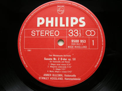 MENDELSSOHN: TWO SONATAS FOR CELLO & PIANO     ANNER BIJLSMA / STANLEY HOOGLAND     9500 953