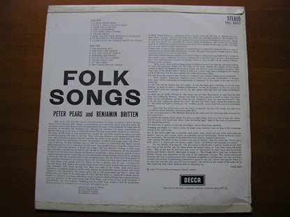 SXL 6007  FOLK SONGS    PETER PEARS & BENJAMIN BRITTEN     ED 1