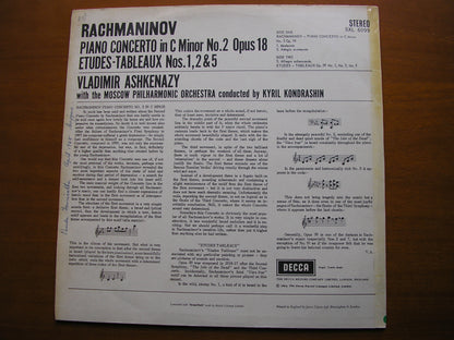 RACHMANINOV: PIANO CONCERTO No. 2       ASHKENAZY / MOSCOW PHILHARMONIC / KONDRASHIN      SXL 6099