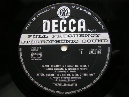 HAYDN: STRING QUARTETS Op. 33  Nos. 1 / 2 / 3        WELLER QUARTET       SXL 6182