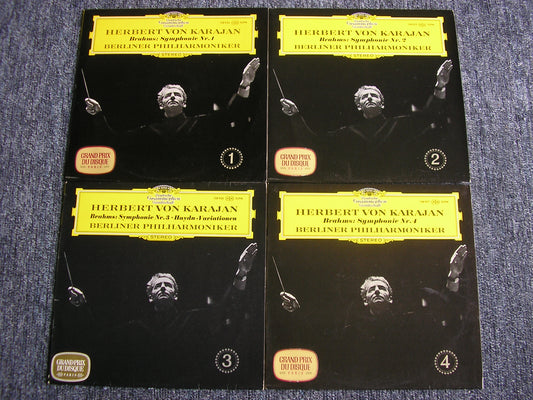 BRAHMS: THE FOUR SYMPHONIES / HAYDN VARIATIONS    KARAJAN / BERLIN PHILHARMONIC   4LP    138 924 - 927