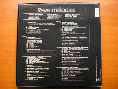 RAVEL: SONGS    BERGANZA / LOTT / MESPLE / NORMAN / BACQUIER / VAN DAM / BALDWIN / TOULOUSE ORCHESTRA / PLASSON     3LP    27 0139