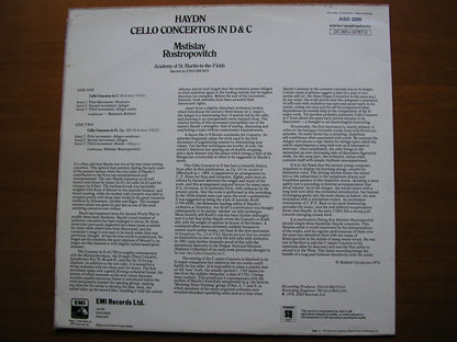 HAYDN: CELLO CONCERTOS in C  &  D      ROSTROPOVICH / ASMIF / BROWN     ASD 3255