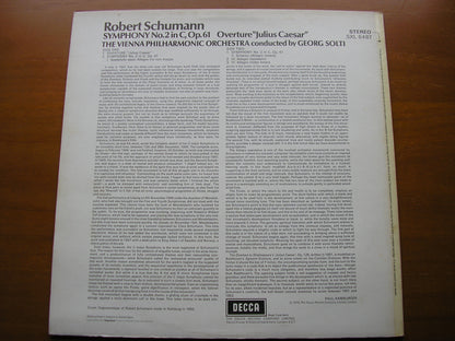 SCHUMANN: SYMPHONY No. 2 / OVERTURE Julius Caesar       SOLTI / VIENNA PHILHARMONIC     SXL 6487