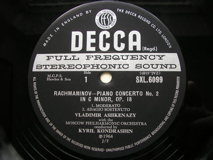 RACHMANINOV: PIANO CONCERTO No. 2      ASHKENAZY / MOSCOW PHILHARMONIC / KONDRASHIN      SXL 6099