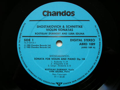 SHOSTAKOVICH: VIOLIN SONATA Op. 134 / SCHNITTKE: VIOLIN SONATA No. 1 / SONATA      EDLINA / DUBINSKY     ABRD 1089