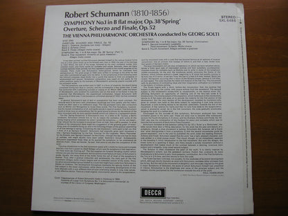 SCHUMANN: SYMPHONY No. 1 / OVERTURE, SCHERZO & FINALE      SOLTI / VIENNA PHILHARMONIC    SXL 6486
