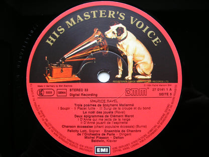 RAVEL: SONGS    BERGANZA / LOTT / MESPLE / NORMAN / BACQUIER / VAN DAM / BALDWIN / TOULOUSE ORCHESTRA / PLASSON     3LP    27 0139