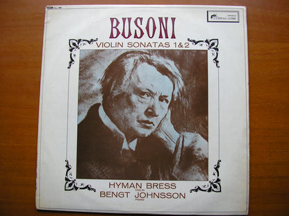 BUSONI: TWO SONATAS FOR VIOLIN & PIANO    HYMAN BRESS / BENGT JOHNSSON     OL 296