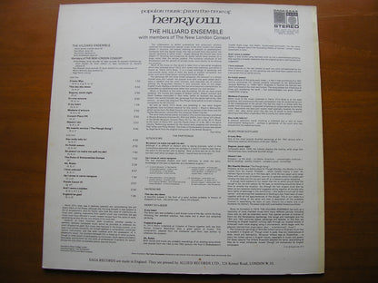 MUSIC FROM THE TIME OF HENRY VIII        THE HILLIARD ENSEMBLE / NEW LONDON CONSORT      SAGA 5444