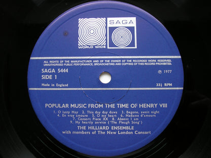 MUSIC FROM THE TIME OF HENRY VIII        THE HILLIARD ENSEMBLE / NEW LONDON CONSORT      SAGA 5444