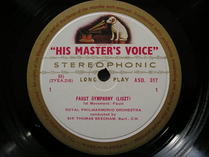 LISZT: A FAUST SYMPHONY / ORPHEUS     YOUNG / ROYAL PHILHARMONIC / BEECHAM    2LP    ASD 317 / 8