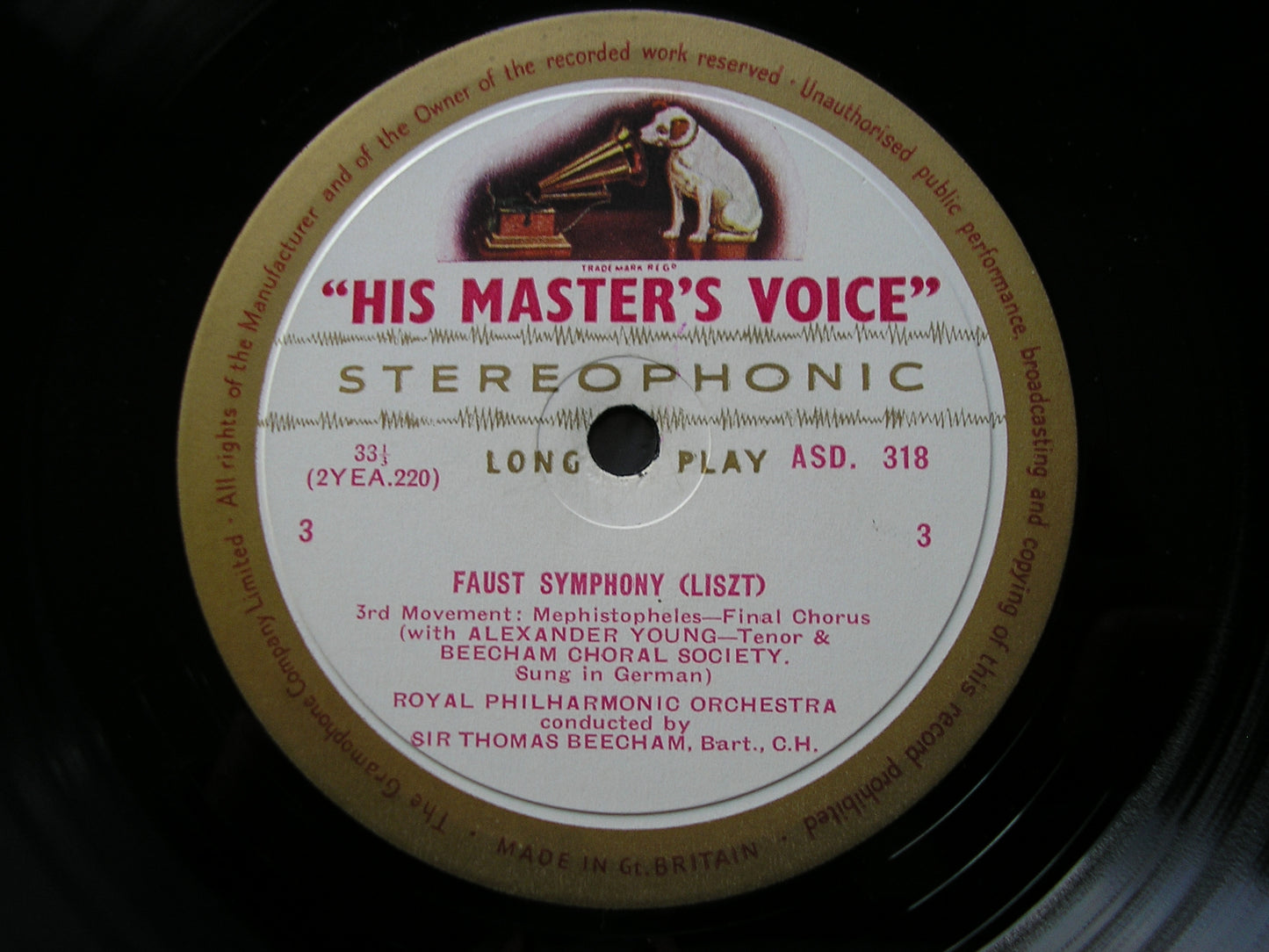 LISZT: A FAUST SYMPHONY / ORPHEUS     YOUNG / ROYAL PHILHARMONIC / BEECHAM    2LP    ASD 317 / 8