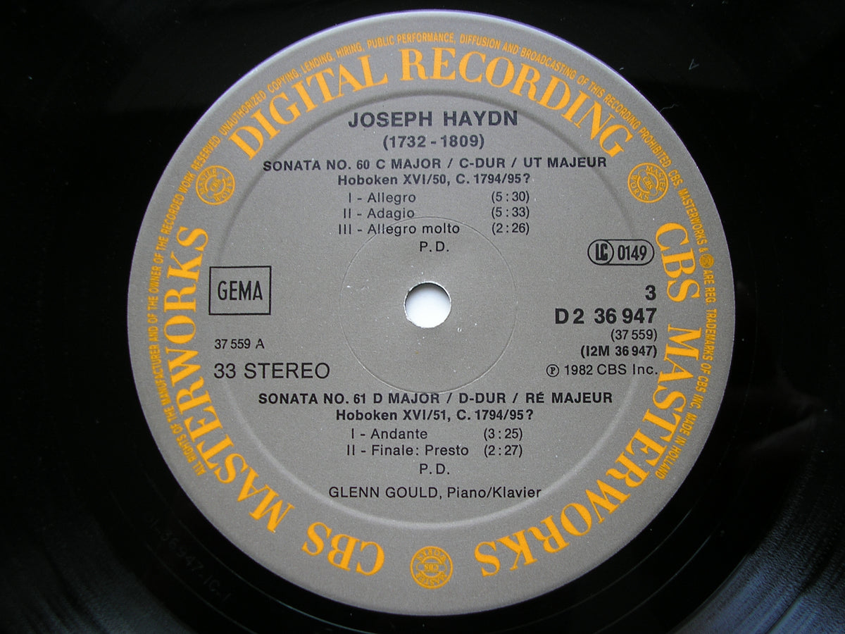 HAYDN: THE LAST SIX PIANO SONATAS     GLENN GOULD    2LP      D2 36947