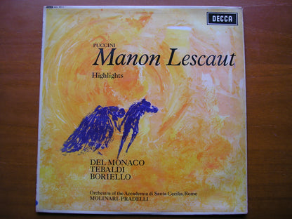 SXL 6011  PUCCINI: MANON LESCAUT   highlights  TEBALDI / DEL MONACO / SANTA CECILIA / MOLINARI-PRADELLI     ED 1