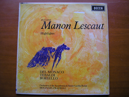 SXL 6011  PUCCINI: MANON LESCAUT   highlights  TEBALDI / DEL MONACO / SANTA CECILIA / MOLINARI-PRADELLI     ED 1