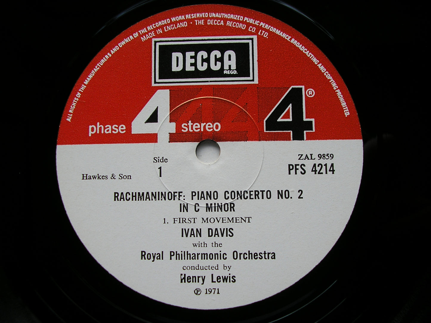 RACHMANINOV: PIANO CONCERTO No.2      DAVIS / ROYAL PHILHARMONIC / LEWIS      PFS 4214