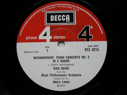 RACHMANINOV: PIANO CONCERTO No.2      DAVIS / ROYAL PHILHARMONIC / LEWIS      PFS 4214