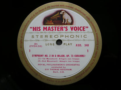 BRAHMS: SYMPHONY No. 2       BEECHAM / ROYAL PHILHARMONIC     ASD 348