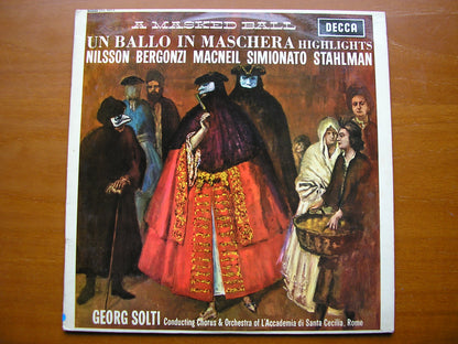 SXL 6013  VERDI: UN BALLO IN MASCHERA      BERGONZI / NILSSON / MACNEIL / SANTA CECILIA / SOLTI      ED1